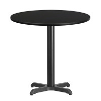 Flash Furniture XU-RD-30-BLKTB-T2222-GG 30" Round Black Laminate Table Top with 22" Table Height Base